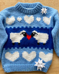 Handknit Lambs in Love Sweater Toddler