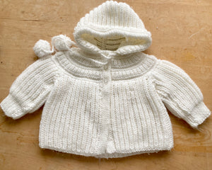 Handknit Chubby Rib Hooded Jacket Sweater Toddler