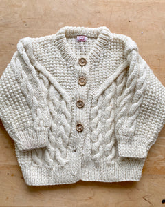 Handknit Fisherman Wool Cardigan Toddler