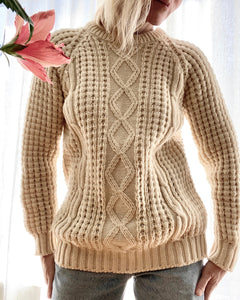Vintage Handknit Wool Fisherman Sweater