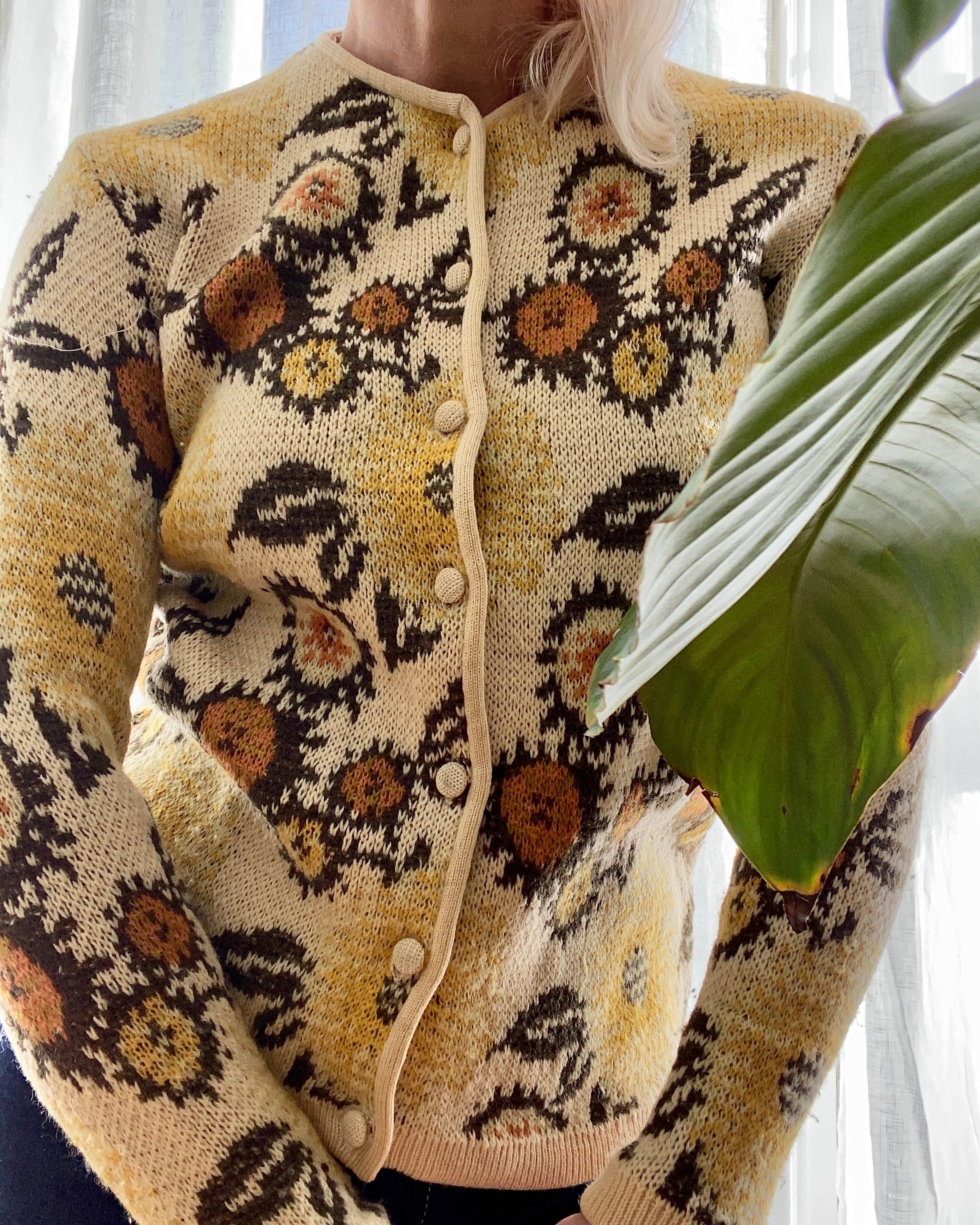 VINTAGE Jacquard Floral Cardigan