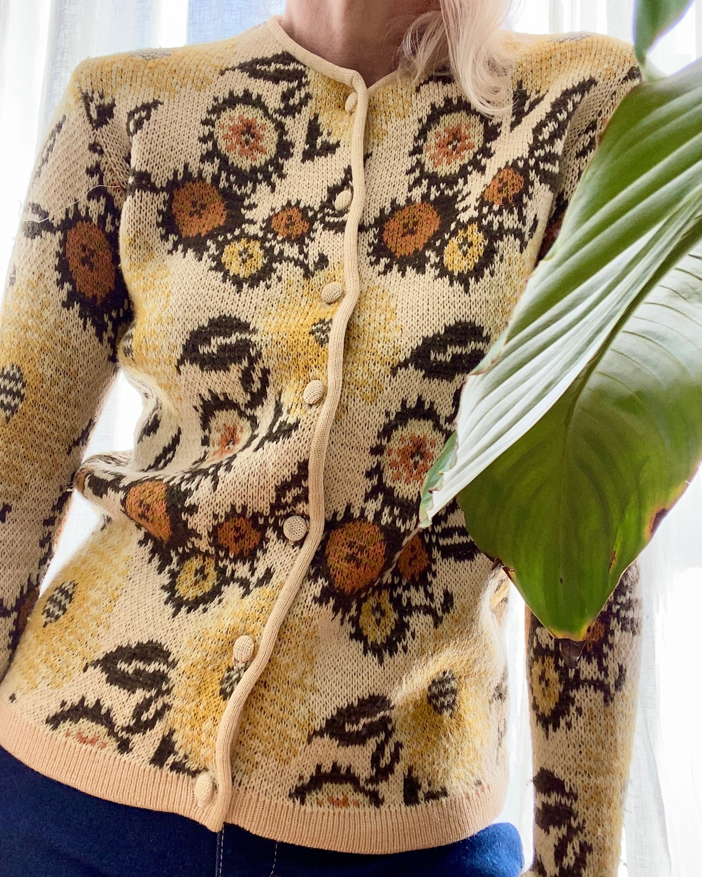 VINTAGE Jacquard Floral Cardigan