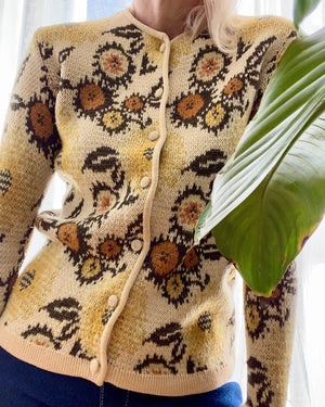 VINTAGE Jacquard Floral Cardigan