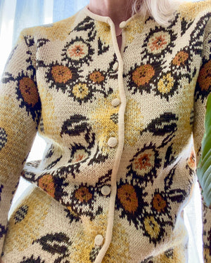 VINTAGE Jacquard Floral Cardigan