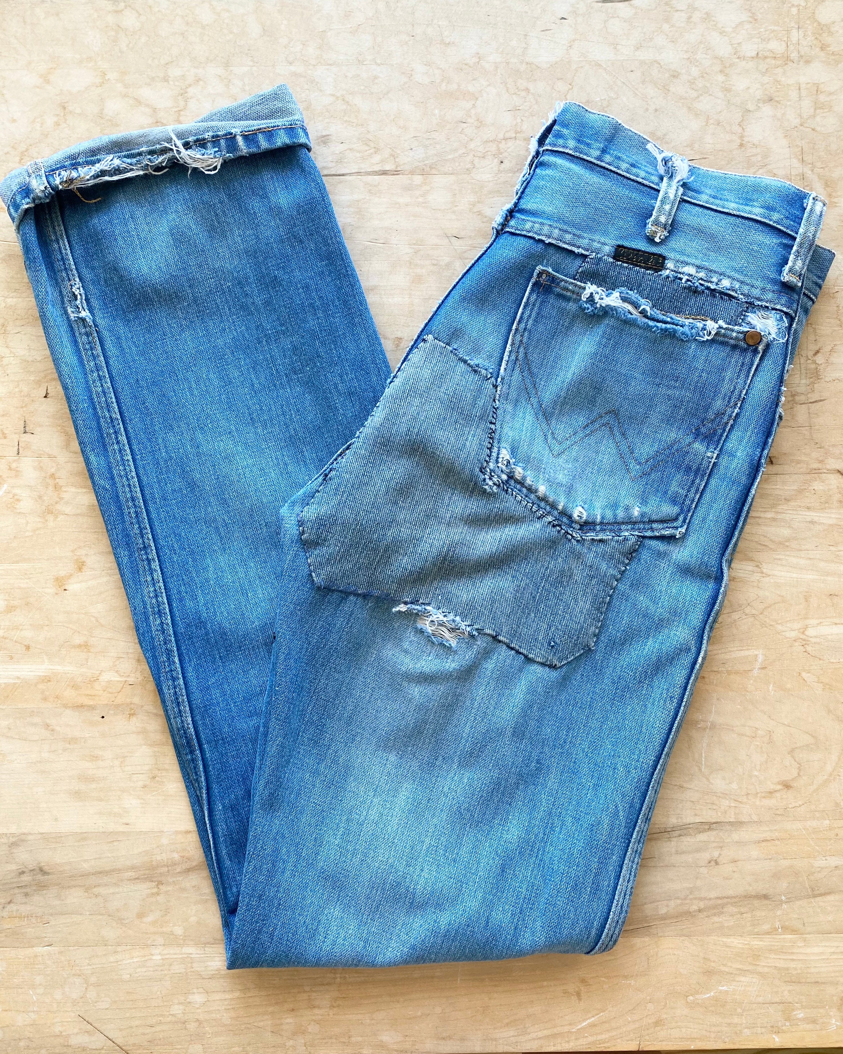 Vintage Wranglers 1970s Super Patched Jeans size 29