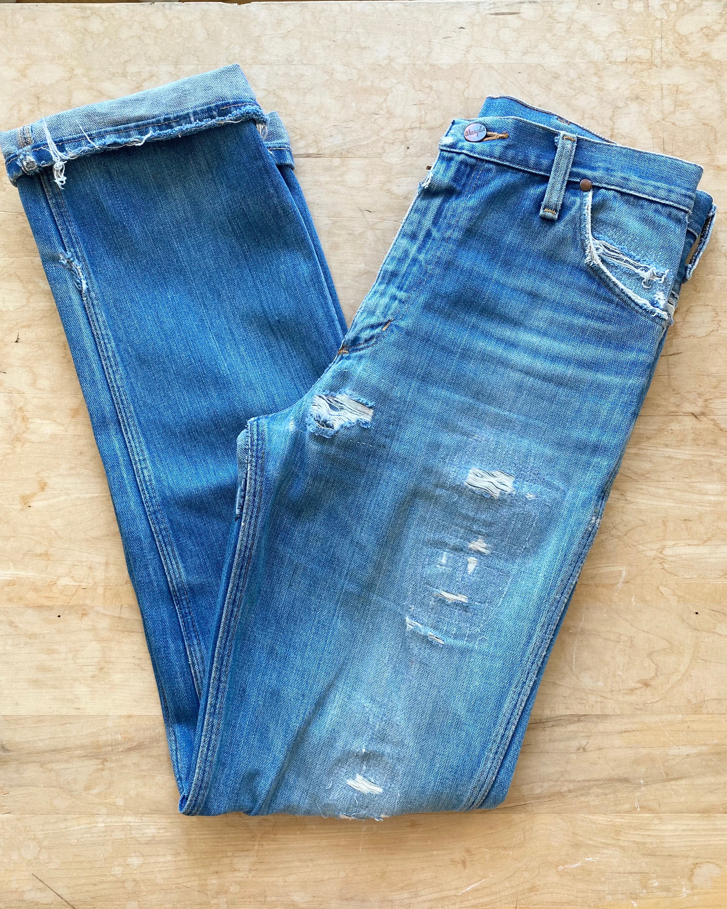 Vintage Wranglers 1970s Super Patched Jeans size 29