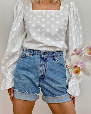 Vintage Orange Tab Levis High Waisted Shorts Size 29
