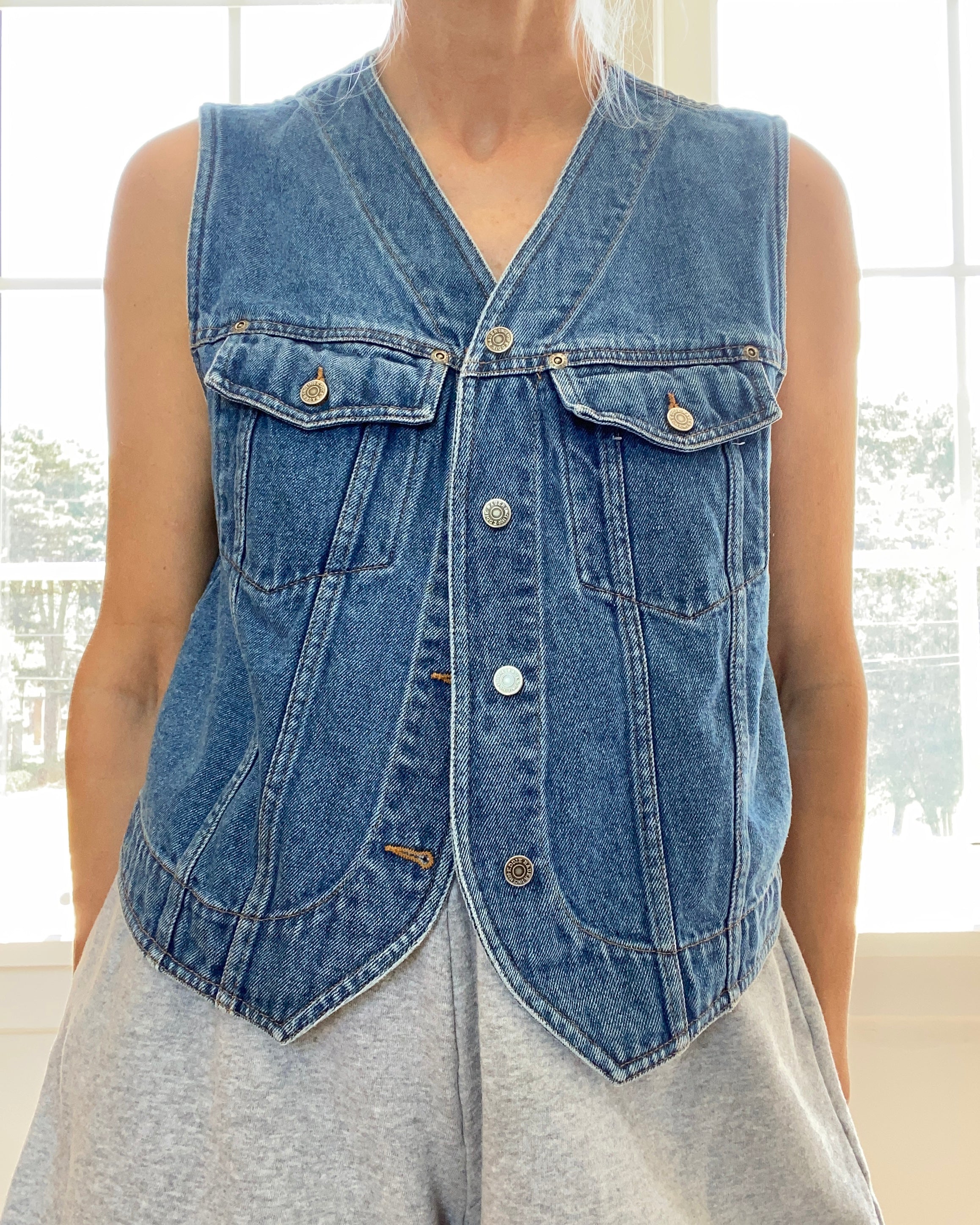 Vintage Eddie Bauer Denim Patch Pocket Vest