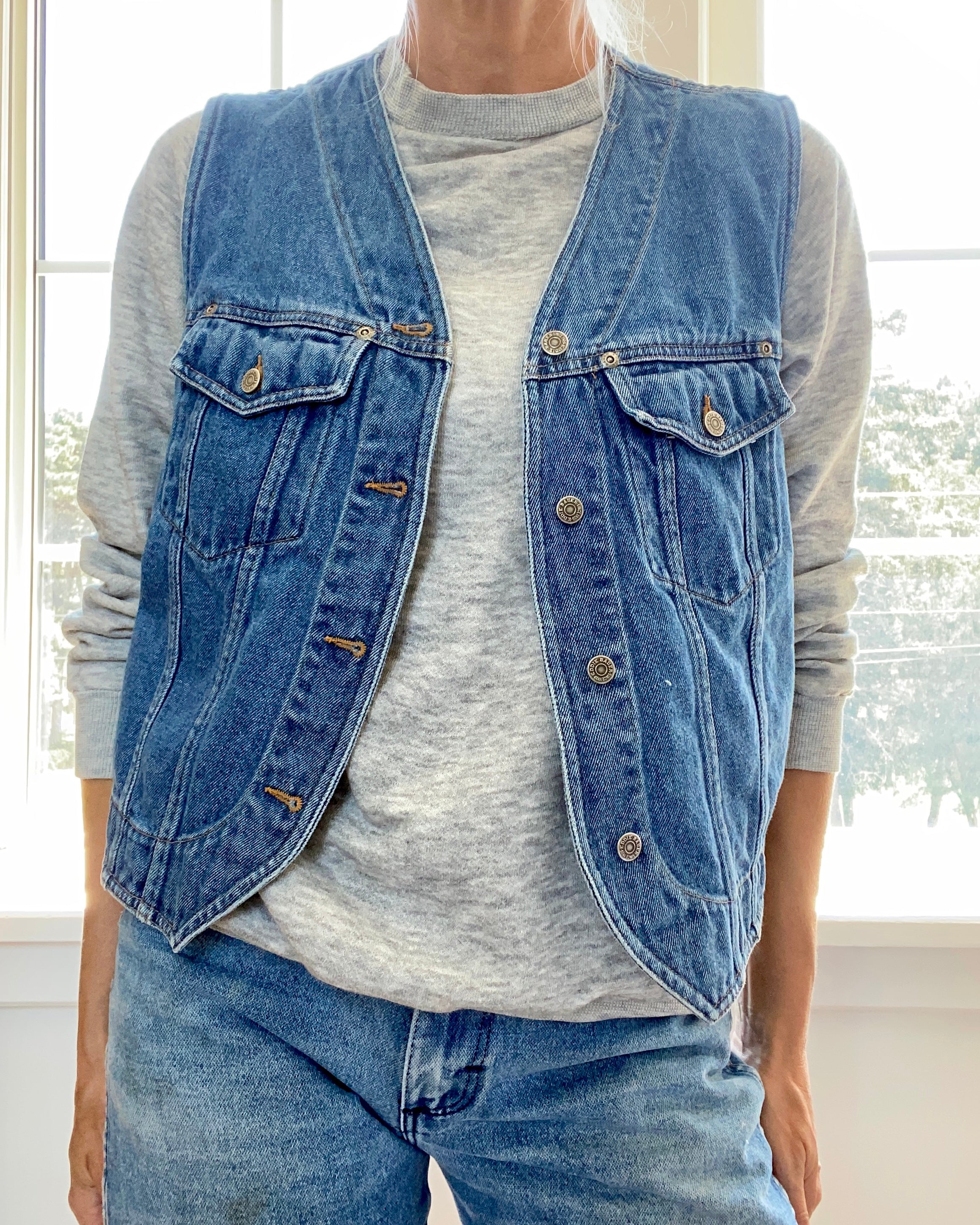 Vintage Eddie Bauer Denim Patch Pocket Vest