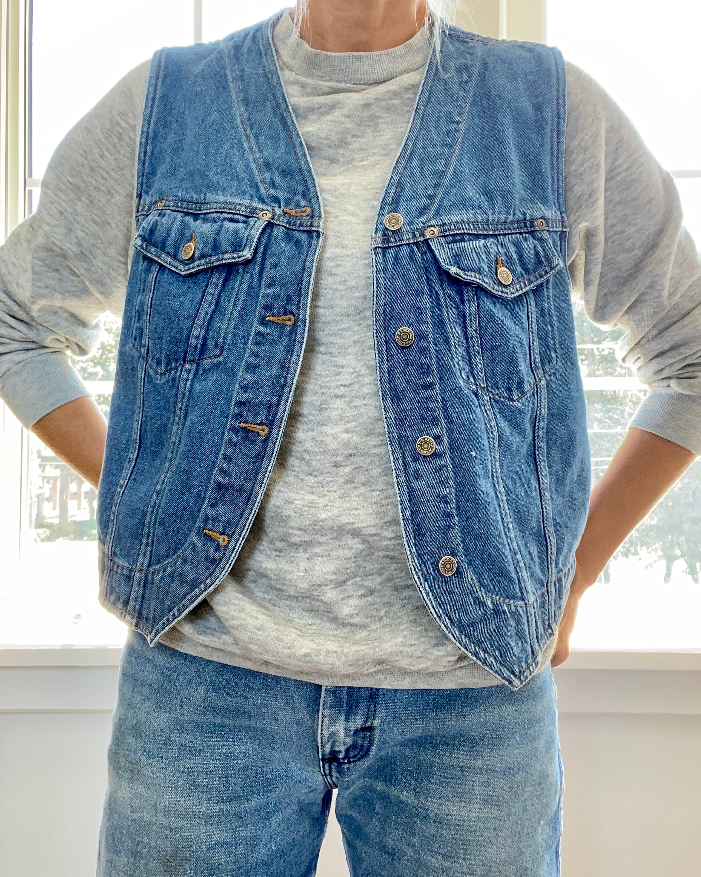 Vintage Eddie Bauer Denim Patch Pocket Vest