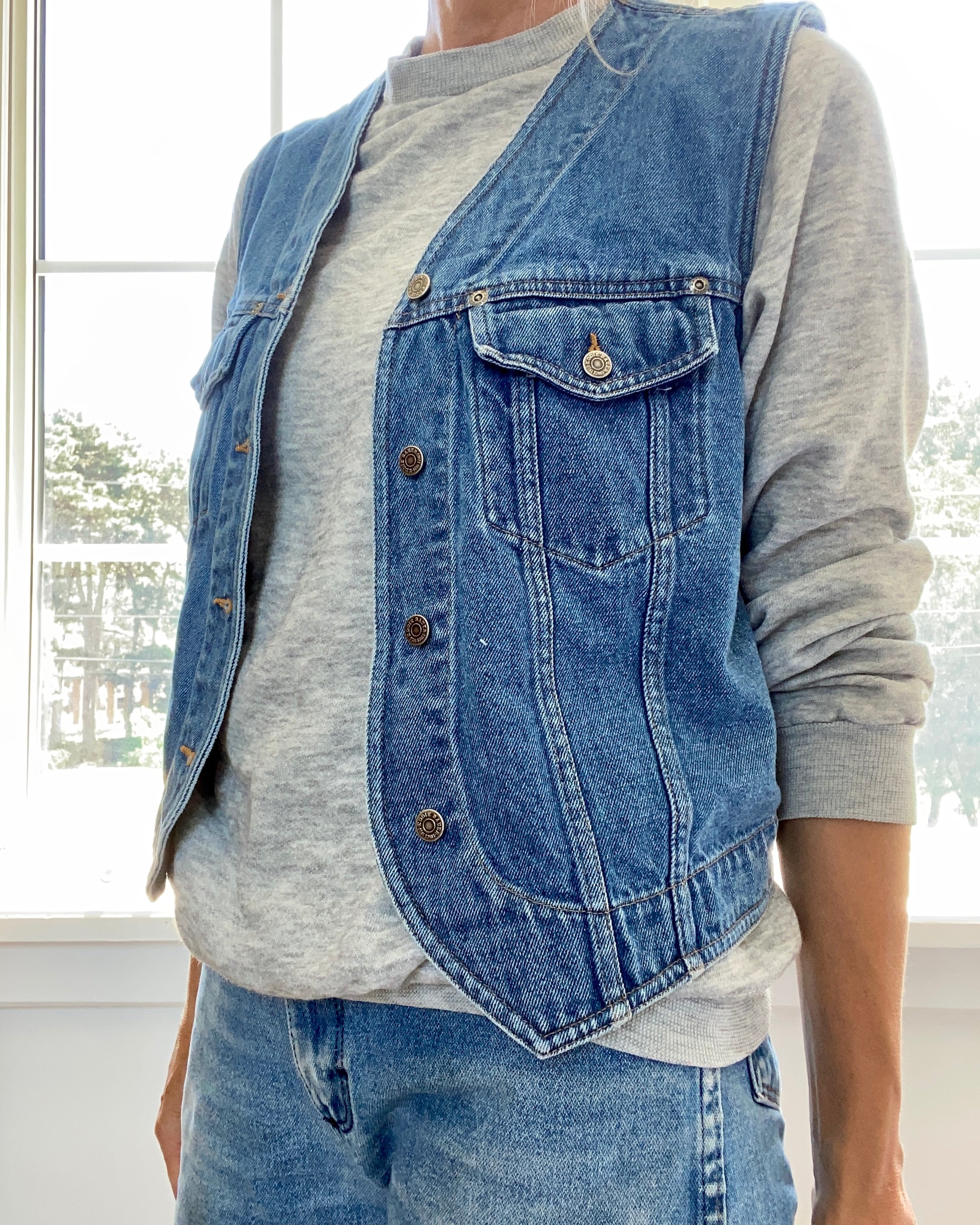 Vintage Eddie Bauer Denim Patch Pocket Vest