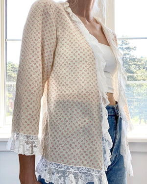 VINTAGE 1940s Floral Bed Jacket