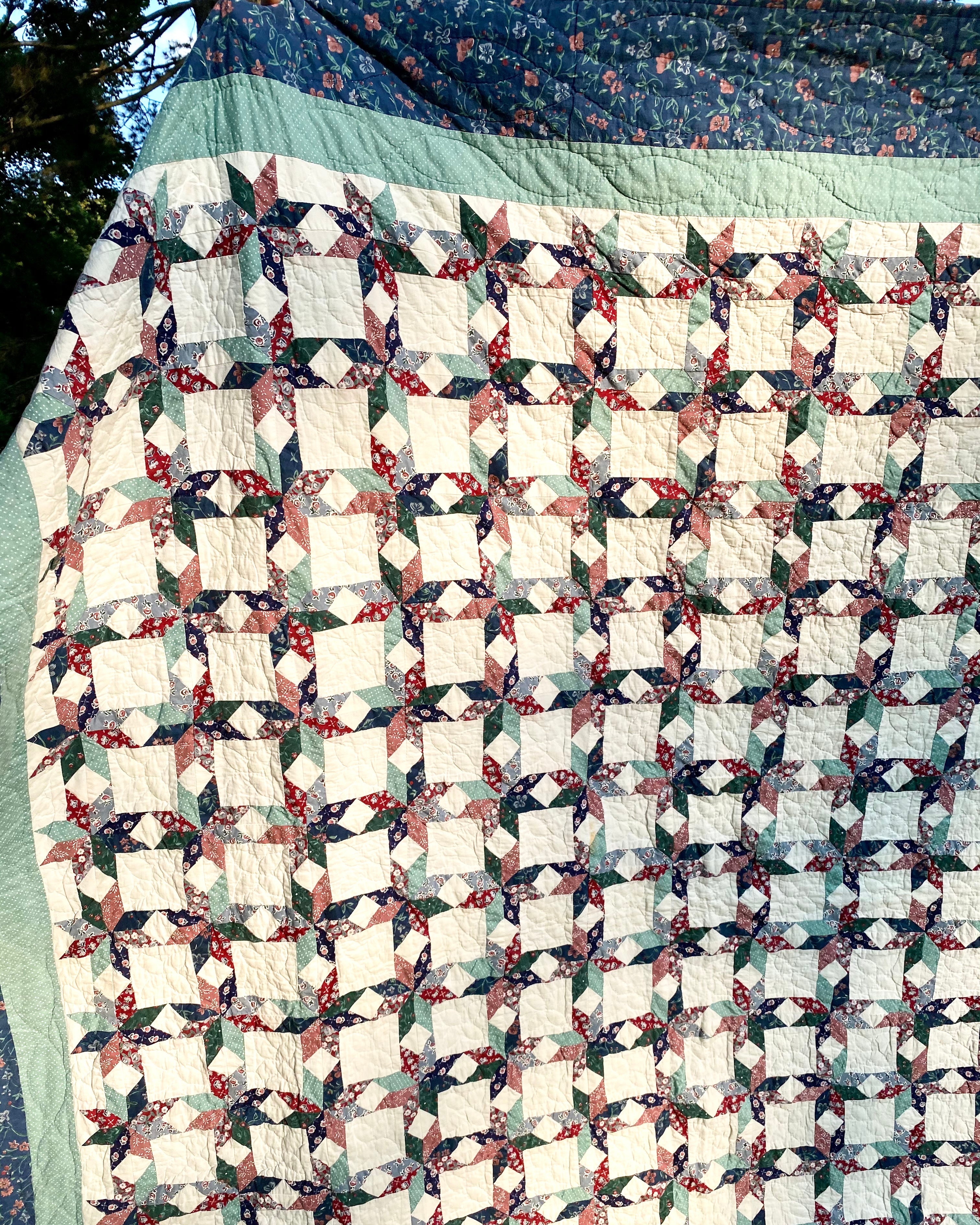 Vintage 1980s Stars Patchwork Quilt