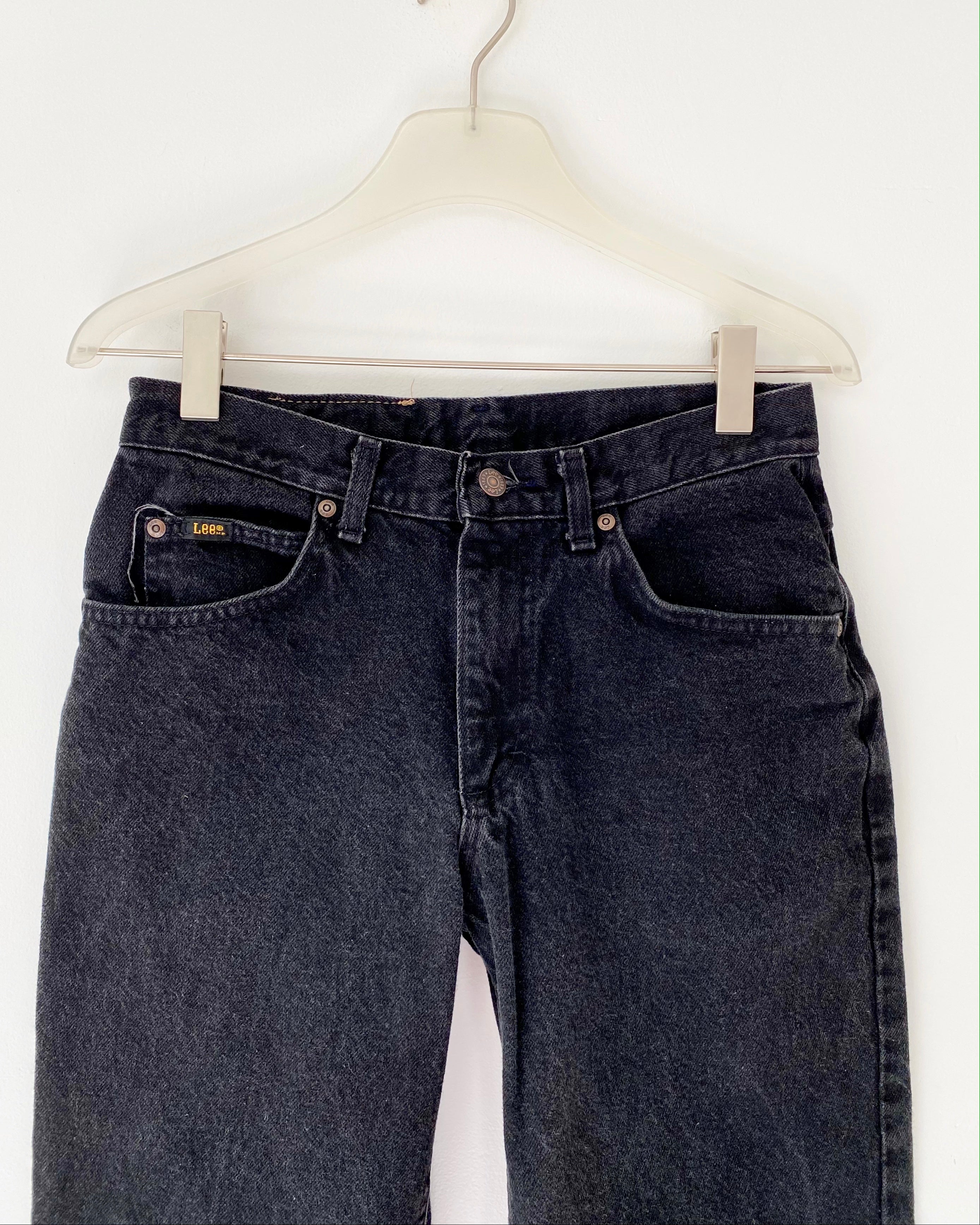Vintage LEEs Made in USA Black Wash Jeans size 28