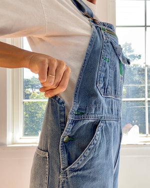 Vintage Liberty Denim Carpenter Overalls Light Blue Wash Size L
