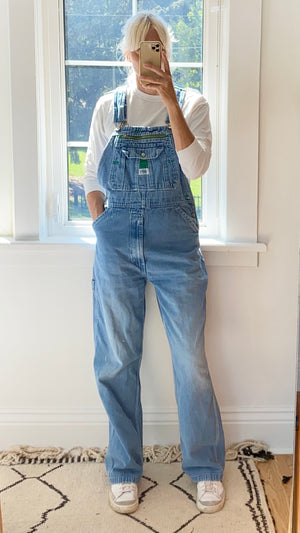 Vintage Liberty Denim Carpenter Overalls Light Blue Wash Size L