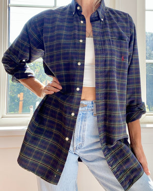 Vintage Ralph Lauren Mens Oxford Tartan Shirt