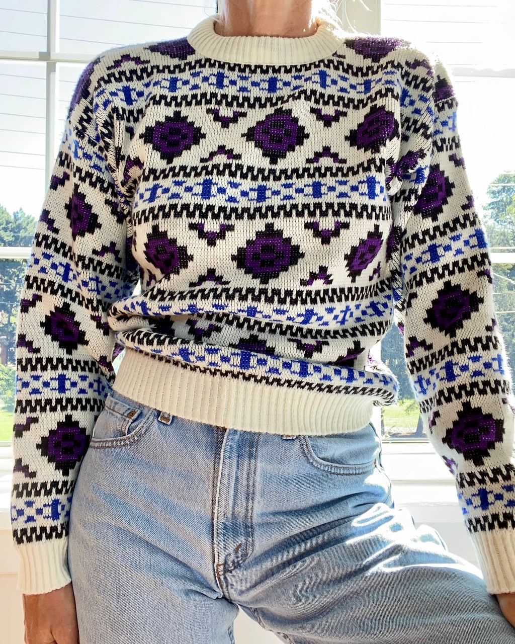 Vintage Jacquard Southwestern Style Sweater