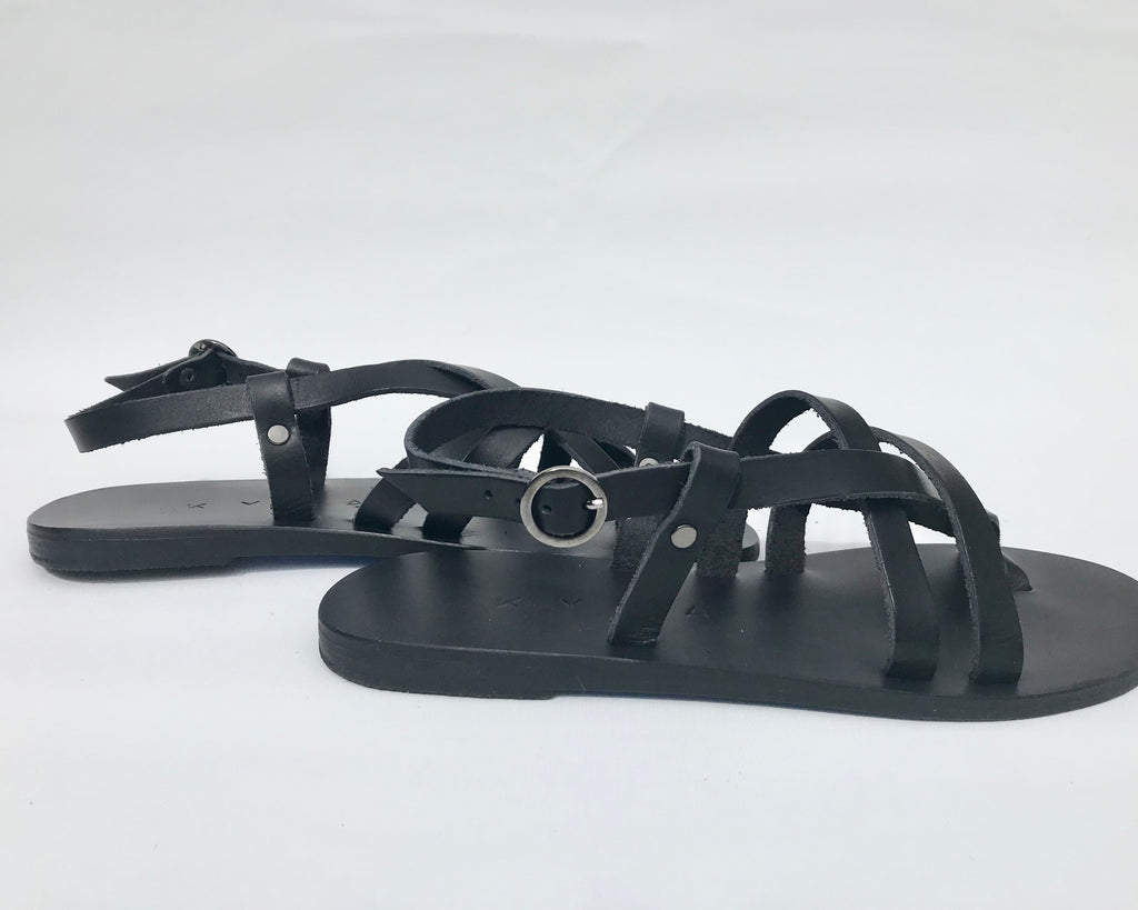 KYMA Elafonisos Black Sandals Made in Greece