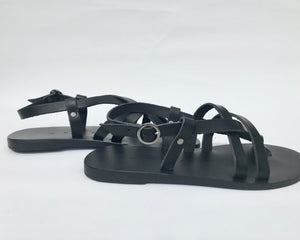 KYMA Elafonisos Black Sandals Made in Greece